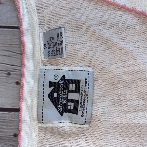 Storybook Knits “Pretty In Pink” Embroidered Floral Cardigan Sweater Sz 3XL - Picture 9 of 12